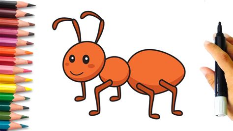 How To Draw Ant Easy Drawing A Ant Step By Step Drawing For Kids