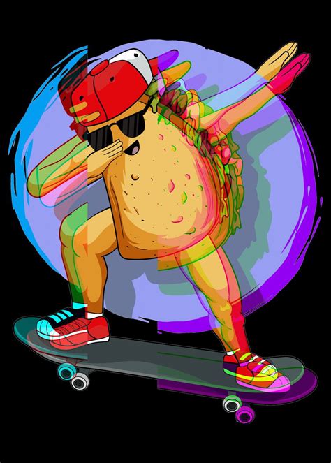 Funny Dabbing Skater Poster By AestheticAlex Displate