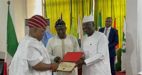 Inec Presents Certificate Of Return To Osun Governor Elect Adeleke