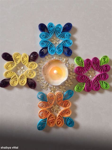 Quilled Rangoli Quilling Designs Quilling Candle Holder Diwali Craft