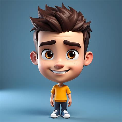 Premium Photo 3d Cartoon Character 3d Happy Cartoon Illustration 3d