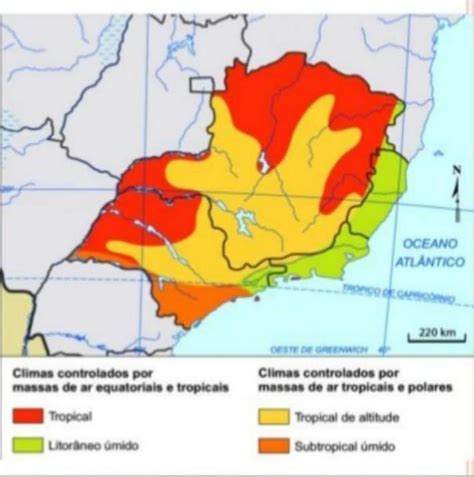 Olhe bem o mapa e cite os climas que predominam na Região Sudeste. Olhe ...