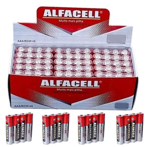 Pilha AA Comum 60 Unidades 2a Alfacell Caixa Normal Original 1 5v