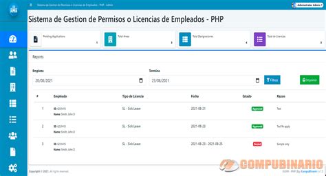 Sistema De Gestion De Permisos O Licencias De Empleados