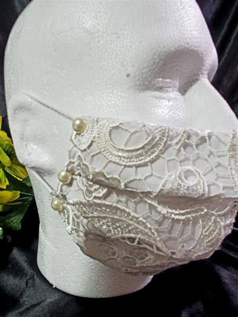 Bridal Face Mask For Bride And Bridesmaids Antique Lace Etsy