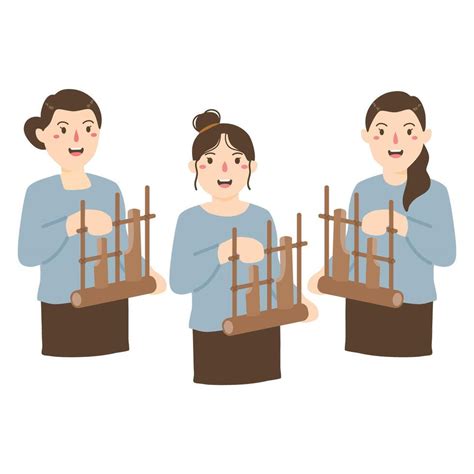 Traditional Musical Instruments Angklung Indonesia 42331187 Vector Art