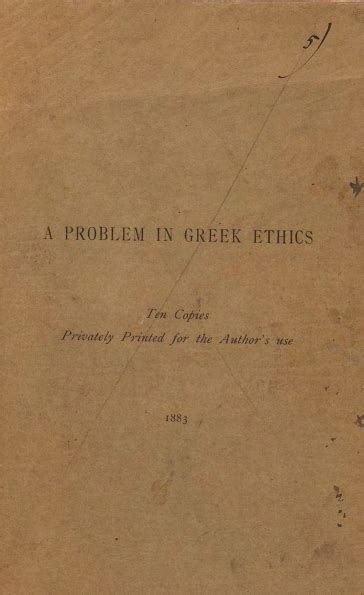 A Problem in Greek Ethics – JOHN ADDINGTON SYMONDS PROJECT