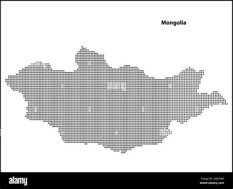 Vector Halftone Dotted Map Of Mongolia Country For Your Design Travel