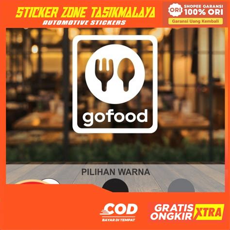 Jual New Cutting Sticker Gofood Simple Go Food Stiker Kaca Cafe Resto