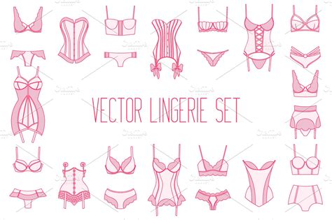 Vector Lingerie Set Custom Designed Illustrations ~ Creative Market