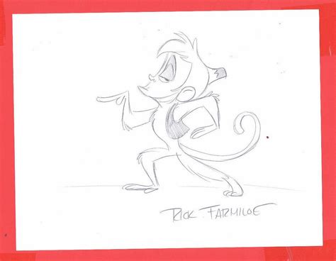 Disneys Aladdin Rick Farmiloe Original Abu Convention Sketch Pencil