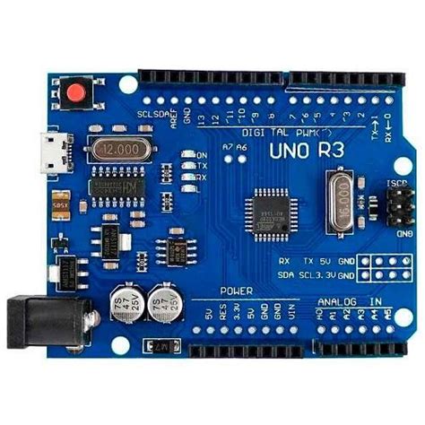 Плата Arduino Uno R3 Atmega328p Au Ch340g Micro Usb Avr F2