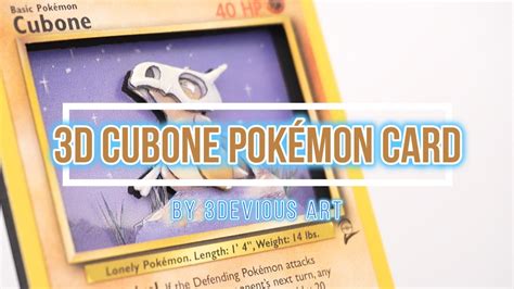 3D Pokémon Card Cubone Base Set 2 YouTube