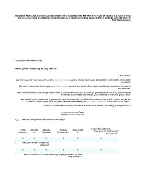 Free 7 Sample Guest Feedback Forms In Pdf Ms Word