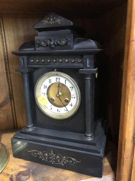 French slate mantle clock Ca1900 | Antique Clock Shop