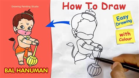 How To Draw Bal Hanuman Easy Step By Step Bal Hanuman Drawing With