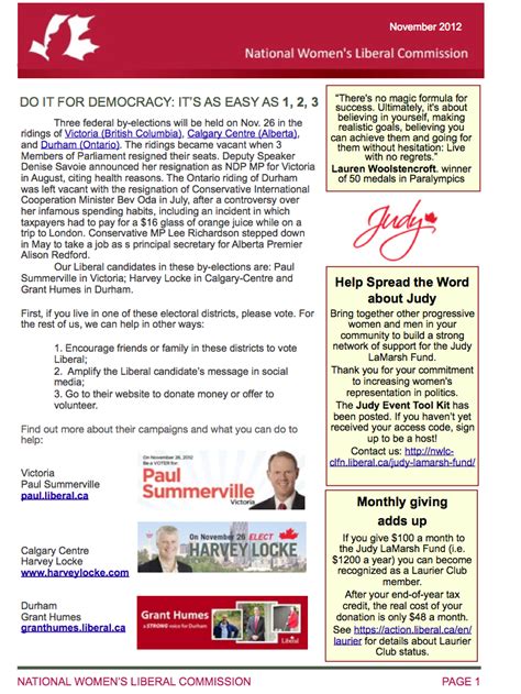 NWLC November Newsletter | National Women’s Liberal Commission 