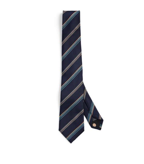 Mens Paul Smith Blue Silk Striped Tie Harrods Uk