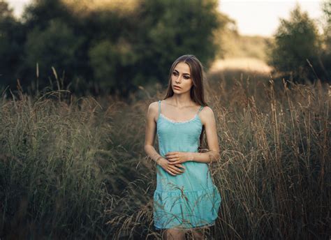 Wallpaper Sunlight Women Outdoors Model Nature Grass Dress