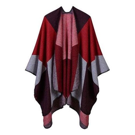 Poncho Femme Elégante Géométrie Poncho Bohème