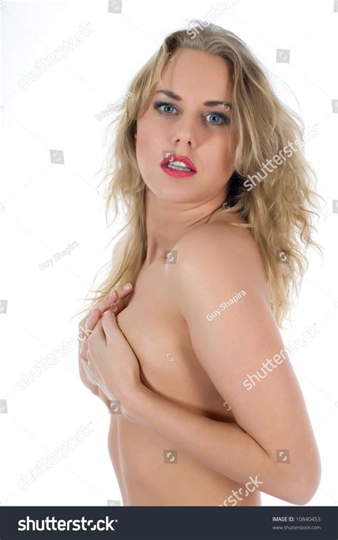 Portrait Nude Blonde Blue Eyes On Foto Stok Shutterstock