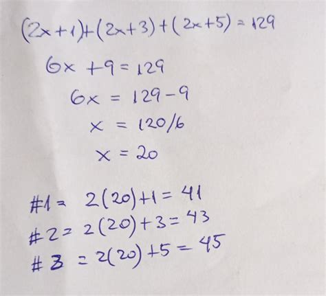 La Suma De Tres Numeros Impares Consecutivos Es 129 Hallar Los Números