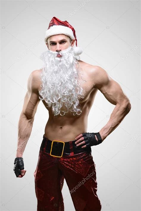 Muscular Handsome Sexy Santa Claus Stock Photo Sheikoevgeniya