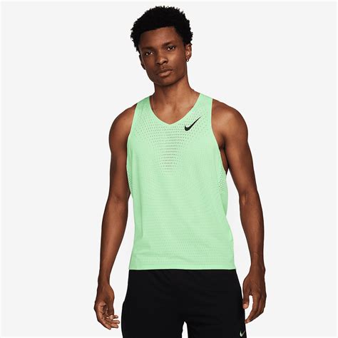 Nike Aeroswift Dri Fit Adv Singlet Vapor Greenblack Mens Clothing