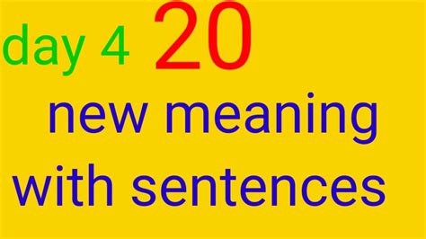 20 New Word Meaning With Sentences 20 New Meaningful Sentence Youtube