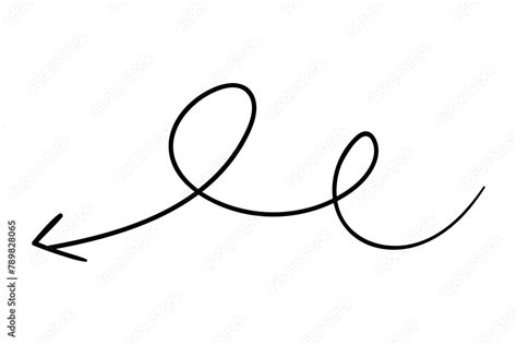 Cursive Arrow Png Sticker On Transparent Background Stock Illustration