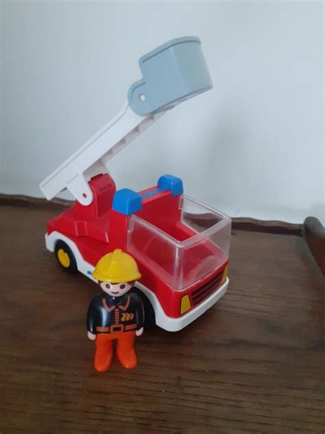 Playmobil 123 n 6967 camion de pompier avec échelle pivotante