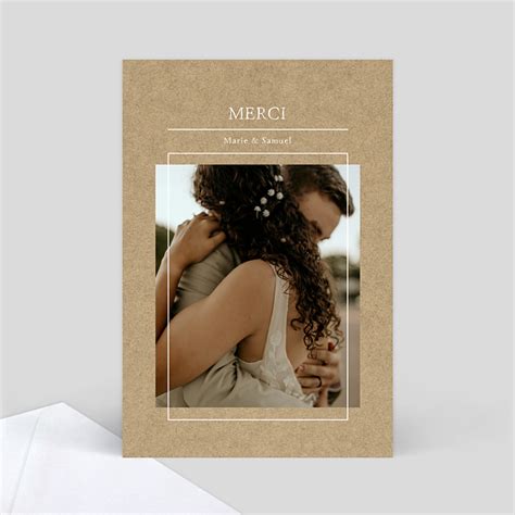 Remerciements Mariage Joli Kraft Popcarte