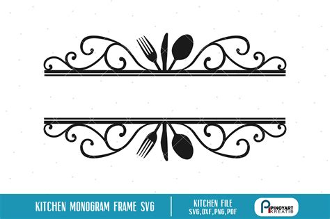 Kitchen Split Monogram Svg Kitchen Svg Cooking Svg Svg Files Svg By