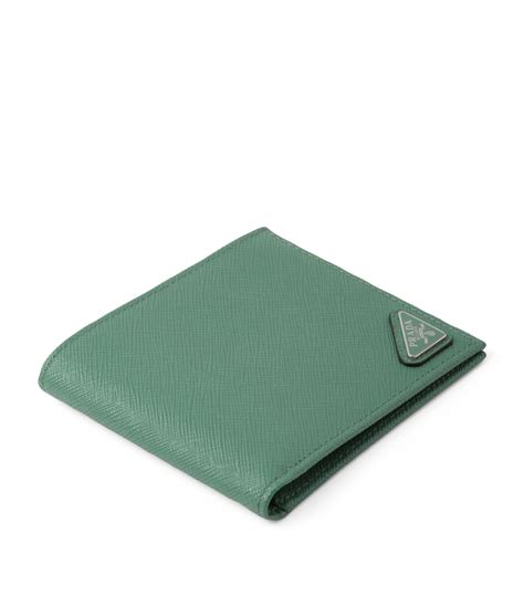 Mens Prada Green Saffiano Leather Bifold Wallet Harrods UK