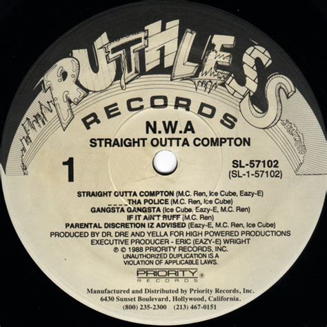 Straight Outta Compton by N.W.A. (LP 1988 Priority Records) in Compton ...