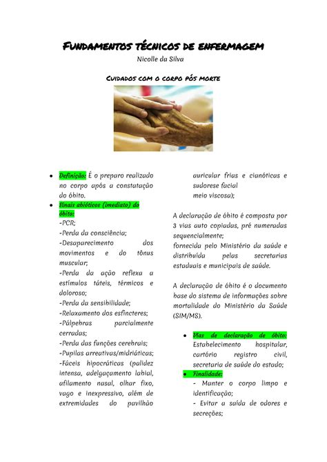 SOLUTION Fundamentos T Cnicos De Enfermagem Studypool