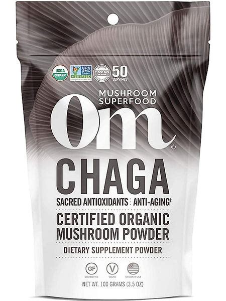Om Mushroom Superfood Chaga Certified Organic Mushroom Powder 35 Oz