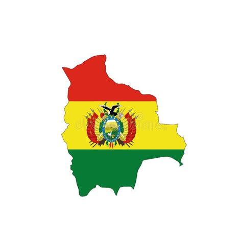 Bolivia National Flag In A Shape Of Country Map Stock Vector