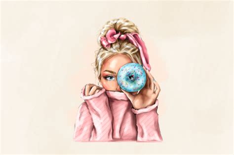 Panneau Simili Fille Donut S Blonde Lili Coton