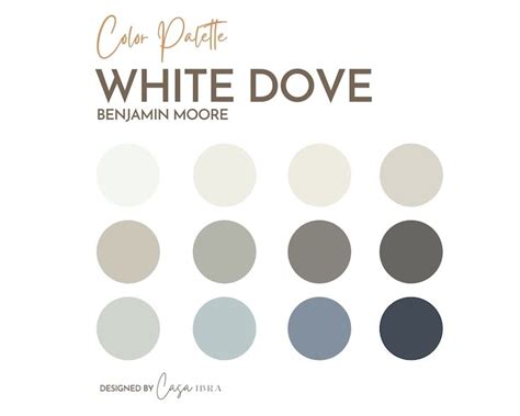 White Dove Paint Color Palette Benjamin Moore Interior Paint Etsy In