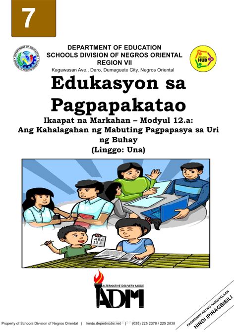 Edukasyon Sa Pagpapakatao Ikaapat Na Markahan Modyul 12a Ang Kahalagahan Ng Mabuting