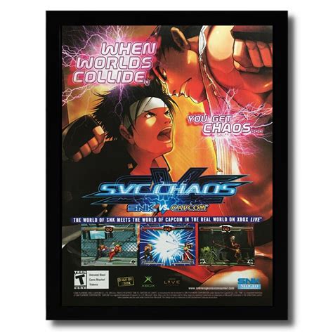 SNK Vs Capcom SVC Chaos Framed Print Ad Poster PS2 Xbox Official Kyo