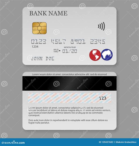 Realistic Detailed Credit Card Stock Illustration - Illustration of electronic, back: 139437682