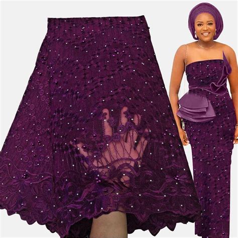 New African Lace Fabric 5 Yards High Quality Nigerian Women Wedding