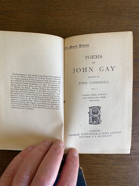 Antique John Gay Poem Books Antique Poems Of John Gay Volume Etsy