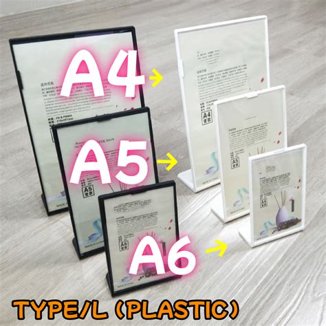 A4 A5 A6 Acrylic Menu Display Stand Double Side Clear Desk Display T