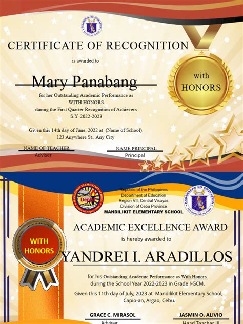 RECOGNITION CERTIFICATES A4 Size | PDF | Hierarchy | Educational Personnel