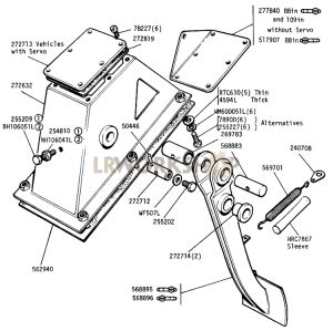 Clutch Pedal Mechanism Diagrams Find Land Rover Parts At Lr Workshop