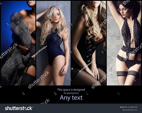 Set Photos Beautiful Sexy Women Lingerie Stock Photo Shutterstock
