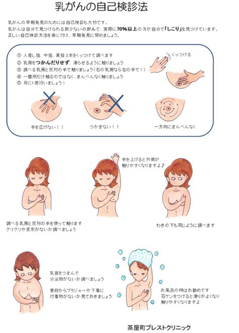 大阪乳がん検査 大阪乳腺外科 乳がん自己検診方法茶屋町ブレストクリニック）精度の高いマンモグラフィー読影技術 乳腺専門医による触診